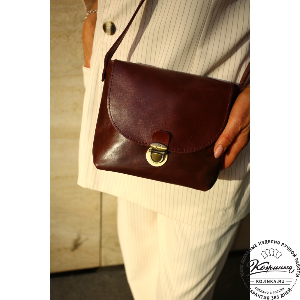  Кожаная сумка "Калифорния Нью" (бордо)